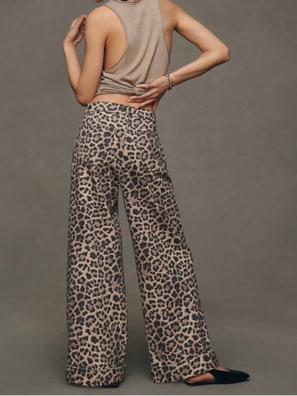 Pilcro Leopard Print Wide-Leg Pants - Picture 2 of 4